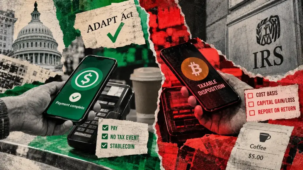 Senate tax bill frees stablecoin spending while Bitcoin stays on IRS forms Senate tax bill frees stablecoin spending while Bitcoin stays on IRS forms